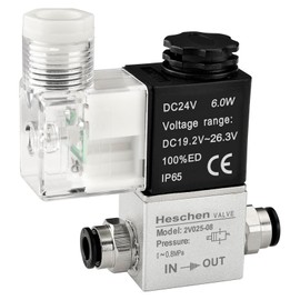 Heschen Electrical Pneumatic Solenoid Valve 2V025-08 24VDC PT1/4 2/2 Way Normally Closed CE IP65