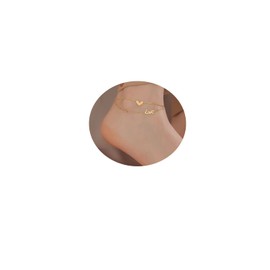 Gold Heart Layered Ankle Bracelets Dainty Gold Summer Beach Heart Ankle Bracelet Foot Jewelry Gifts for Women (A)