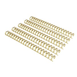 RAYSON Binding Wire Spines, 9/16 Inch, 21 Holes, 11 inch Length - 2:1 Pitch Double Loop Binding Wires Capacity 125 Sheets, Glod, 100 Per Box to Bind Reports and Projects