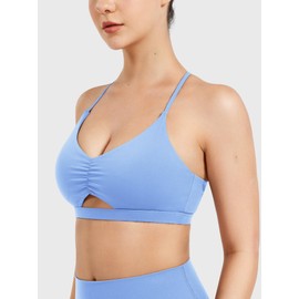 YEOREO - Sujetadores deportivos para mujer, tirantes cruzados, espalda abierta, copas extraíbles de bajo impacto, para gimnasio, yoga, entrenamiento