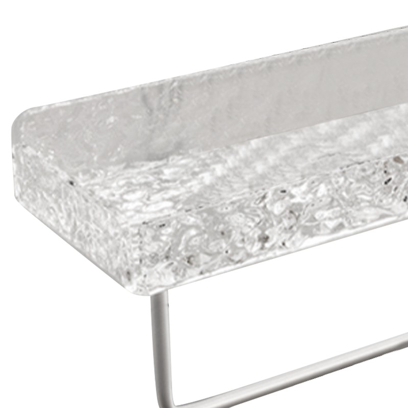Acrylic Bathroom Shelves Light Luxury Modern Clear Stone Pattern Punch