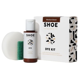 All in One Shoe Colouring Kit (Medium Brown) - Restores The Colour of Leather, Suede, Nubuck, Fabric, Satin, and Canvas Footwear | Complete Shoe Dye Kit