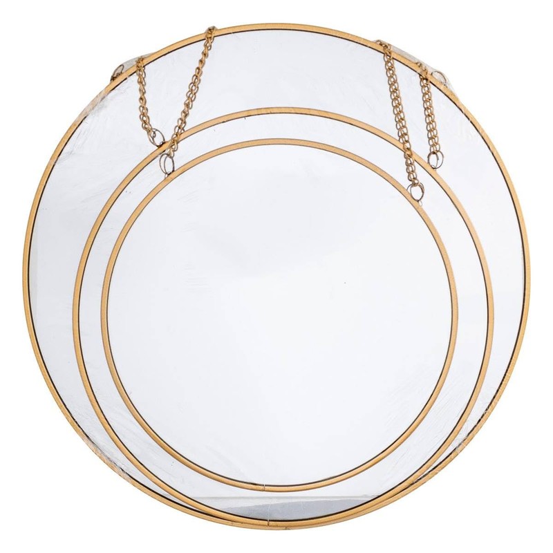 Atmosphera - Set of 3 Round Mirrors - Gold -