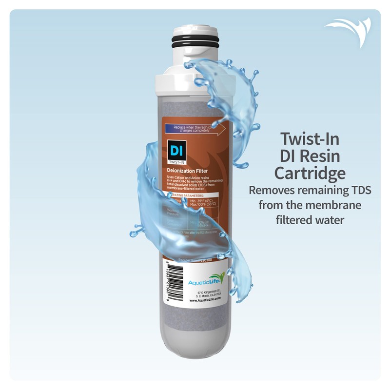 Aquatic Life Twist-In RO/RODI Replacement Cartridges - Carbon Block Filter,