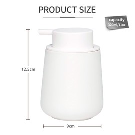 Umlaca Foam Hand Soap Dispenser - 320ml/11oz Bathroom Lotion Hand Pump Dispenser White Foaming Soap Dispenser Ceramic Dish Liquid Dispenser for Kitchen Hand Wash Dispenser (White Foam Dispenser)