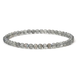 Landorilo 4 mm Stretch Bracelet Made of Real Natural Stone Beads, Healing Stone Bracelet, Yoga Bracelet for Women, Men, Lucky Bracelet, Friendship Bracelet, Replacement Beads Included, Stone