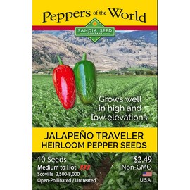 Jalapeno Traveler - 10 Seeds - Heirloom - Non-GMO - Great for high Elevation Gardens