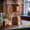 DEMMEX Heavy Gauge 1mm Thick Engraved Solid Copper Tea Pot