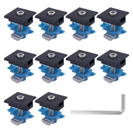 10pcs Solar Panel Mid Clamps for Unistrut, 30mm/35mm Aluminum Mounting Brackets Black Roof Mount Kit Hardware for Metal/Tin/Flat/Sheet Roof and RV Solar Panel Installation