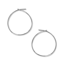 Humble Chic - Aretes de aro finos para mujer, hipoalergénicos, ligeros, con forma de lazo, seguros para orejas sensibles, chapados en plata de ley 925 u oro de 18 quilates, fabricados en los Estados Unidos, Metal, No es una piedra preciosa