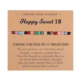 18th Birthday Gift Bracelets for Women 18 Year Old Girl Daughter Birthday Gifts Bracelet Happy Sweet 18 Th Birthday Gifts for Girls Eighteen Birthday Gift Beads Bracelet
