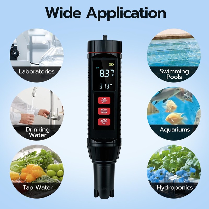 Mcbazel 7-in-1 Water Quality Tester Pen - pH/EC/TDS/SALT/S.G./ORP/Temp | IP67