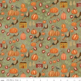 Riley Blake Fabrics Bittersweet Farm C14851 Olive by Teresa Kogut for Riley Blake - by half-yard