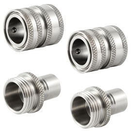 Raincovo Garden Hose Quick Connect, Stainless Steel Water Hose Fitting, Quick Release Hose Connector, 3/4 Inch GHT