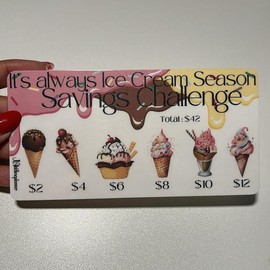 Fun, Easy, and Super CUTE Savings Challenges| Adorable background Design| Low Income Friendly - Which Option: Ice Cream Savings Challenge