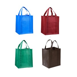 BJ BshuxiuJ Reusable Grocery Shopping Bags - Large Non-Woven Tote Bags Bulk with Handles, Durable, Washable, and Heavy-Duty for Shopping Groceries – Eco-Friendly Choice (4-Pack)