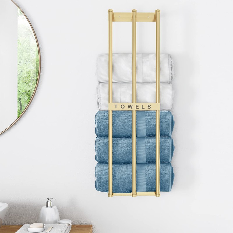 Bathroom Towel Storage, Bethom Wall Towel Rack for Rolled Towels,