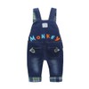 KIDSCOOL SPACE Baby Boy Girl Jean Overalls,Toddler Denim 3D Monkey