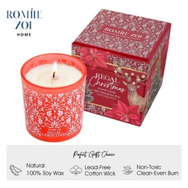 ROMIIE ZOI Christmas Scented Jar Candle - 6oz Soy Wax Candle - Regal Christmas Infused with Holiday Floral Aroma - with Beautiful Keepsake Box Special for Christmas/Holiday Gifts