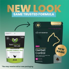 VetriScience Veterinary Strength Hairball Control for Cats - Cat Hairball & Digestion Support for Cats Skin & Coat Health Formula - Chicken Flavor - 60 Chews