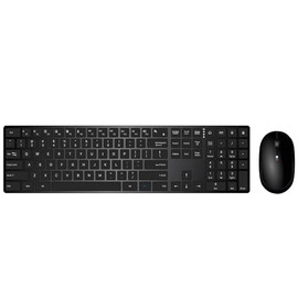 Wireless Keyboard and Mouse Combo - 2.4GHz Wireless Connection - Ultra Slim - Silent Mouse, Compact Full Size Keyboard and Mouse Set- Adjustable 1600 DPI (Black)