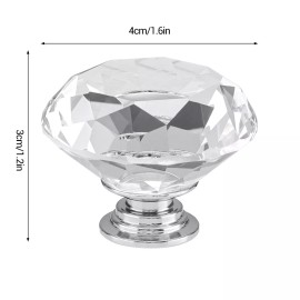 Unbranded 5PCS Crystal Glass Knobs Drawer Pulls Kitchen Bathroom Cabinet Dresser