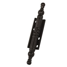 Amig Decorative Removable Zamak Hinge with Finial for Cupboard and Furniture Hinge, 100 x 10 mm, Black