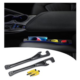 LLXGAB No Drop Seat Guard Compatible with Toyota Camry,Car Seat Side Gap Filler Organizer,Drop Seat Guards for Cars(2Pcs),Emergency Keychain Car Escape Tool(2Pcs)