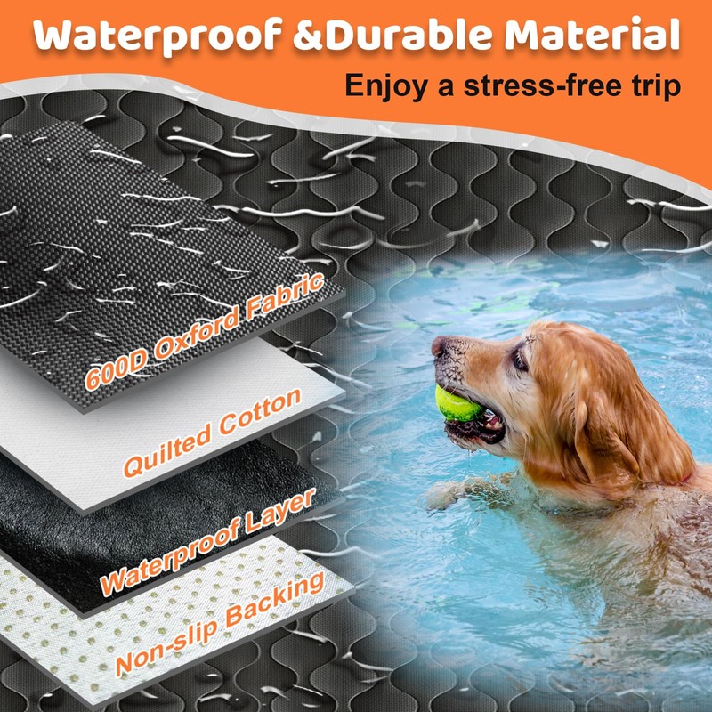URPOWER Dog Car Seat Cover for Back Seat - Waterproof