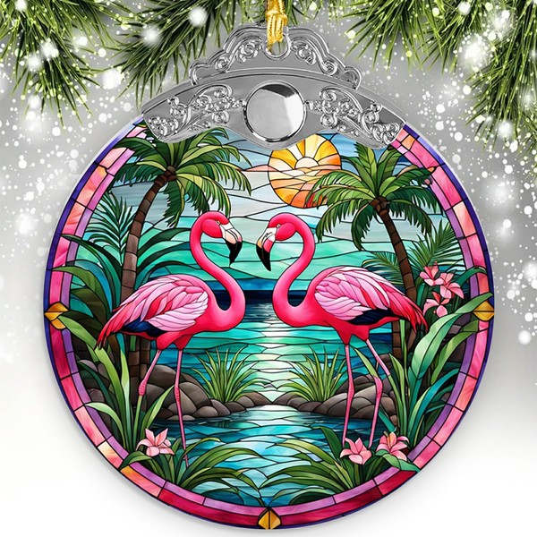 Flamingo Christmas Ornaments 2024 - Flamingo Ornament for Christmas Tree