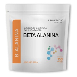 Beta Alanina pura natural 300 Gr en polvo de alta calidad B-ALANINA Primetech, Pre Entreno sin sabor para mejor rendimiento y resistencia en