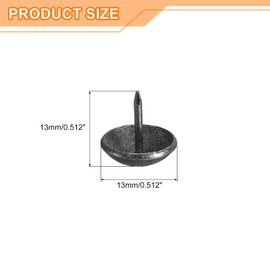 uxcell Upholstery Tacks Nail Pins Furniture, 100Pcs 13x13mm Thumb Tack Pins Assortment Kit Carbon Steel for Home Sofa DIY Decorative Nail Heads Nails, Retro Black