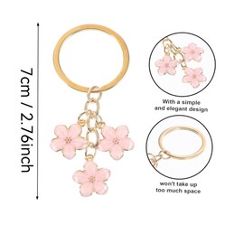 GOEDEKE Cute keychain for women，2pcs Flower keychain, Car pendant, Bag pendant, Daily decoration pendants, Gifts for girlfriend