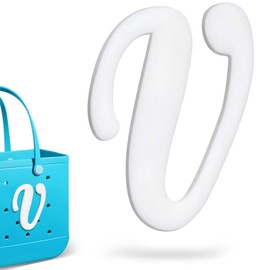 Fannoday Bag Charms for Beach Bag Alphabet Lettering Accessories Charms Compatible with Beach Bag All Models, Insert Decorative Letter for Handbag Beach Tote Bag-White