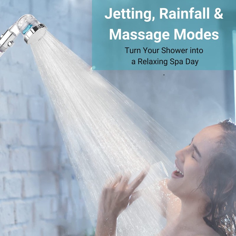 RELAX Filtered Shower Head with Handheld for Hard Water, Dry