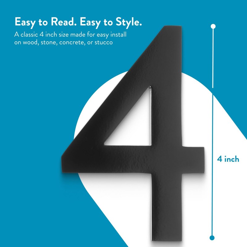 Architectural Mailboxes 3582B-7 4 inch Solid Brass Floating House Number,