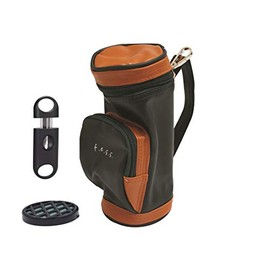 FESS Golf Bag Cigar Case Holder with Bag Clip Cigar Cutter and Humidifier