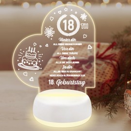 Geburtstagsgeschenke Für 18. Geburtstag Mädchens Jungen Acryl Nachtlicht Dekorative Geschenke LED Lampe Nachtlicht Geschenke Für Sohn Tochter Freunde Schwester Abschlussgeschenk Weihnachtsgeschenke