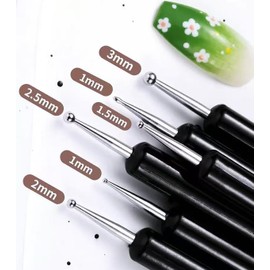 Metallic Nail Art Brushes Set, 6Pcs Double-Ended Thin Detail Art brush Liner,Nail Liner Brush, Nail Dotting Drawing Tool, UV Gel Polish Painting Tool,Nail Art Design Pen
