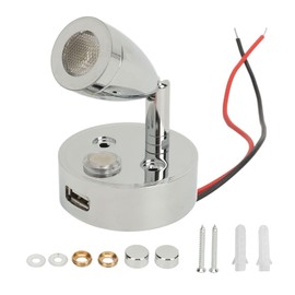 DC 10‑30V RV Reading Lamp Touch Control Adjustable Brightness Interior Bedside Book Lamps LED Spotlight for Boats Truck Chrome