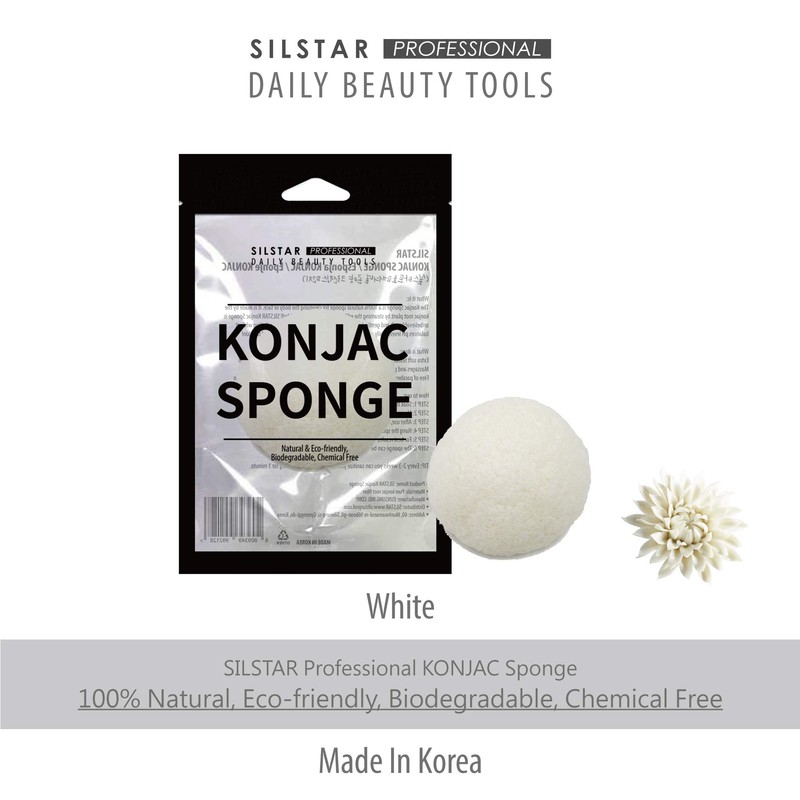 Silstar Professional Konjac Sponge, Facial Sponge, Bath Sponge, Great Cleansing