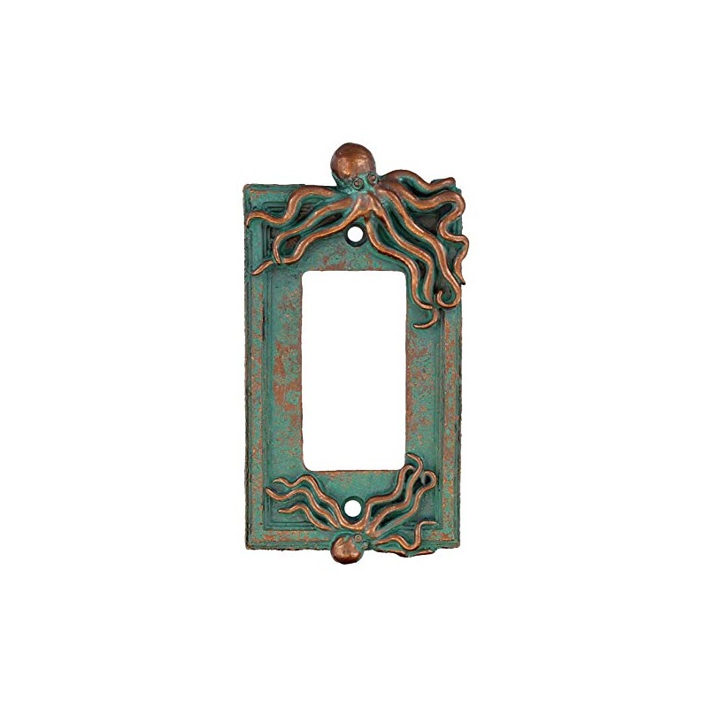 Top Brass Large Octopus/Kraken Electrical Cover Wall Plate Bronze/Verdigris Finish