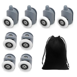 Set of 8 Shower Door Rollers with 1 Storage Bag, Adjustable Rollers, Shower Door Rollers, Double Roller Accessory Set for Shower Doors