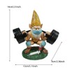 Garden Gnome Statue White Beard Weightlifting Dwarf Garden Ornaments Resin