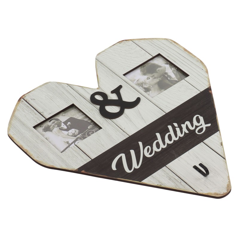 Wood Wedding Picture Frame Key Hook Wall Hanging Decoration Love