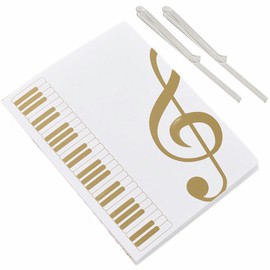 Syiyunran A4 Music Folder Chorus Folder Document Folders - White 80-Sided Music Folder, Waterproof Plastic Music Folder Pentatonic Folders, Art Folders, Piano, Guitar with 2 Transparent Divider Clips