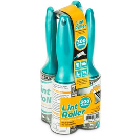 DecorRack Lint Rollers with Extra Refill, Pet Hair Remover, 300 Extra Sticky Sheets, 4 Lint Rollers Dog & Cat Hair Removal, Lint, Dust from Clothes, Furniture and More (5 Pieces)