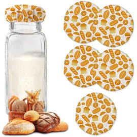 Cartoon Bread Cloth Covers for Sourdough Starter Jar, 5Pack Bowl Covers for Bread Proofing Bread Fermentation Baking Supplies for 3-4 Inch Jar Mouth