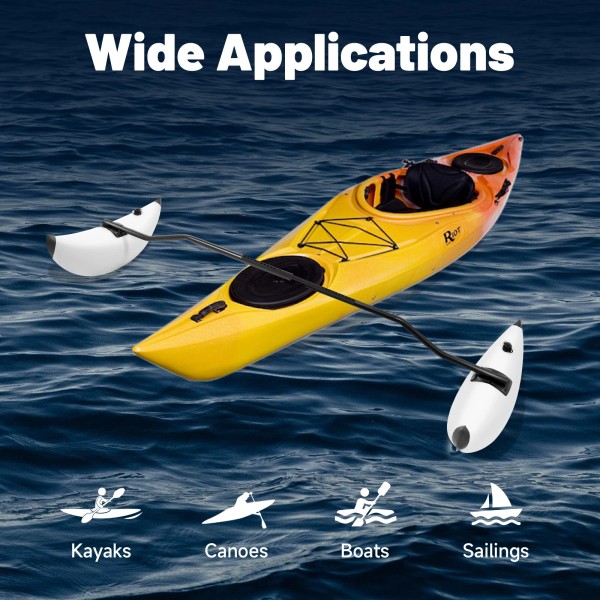 Unbranded 2x PVC Inflatable Outrigger Kayak Canoe Fishing Boat Float