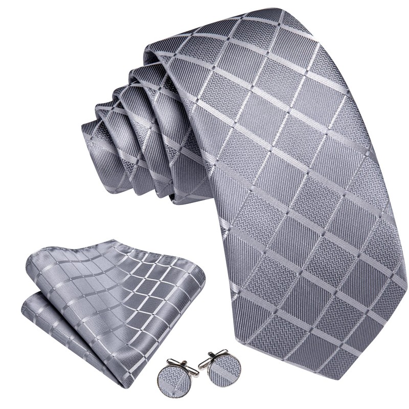 Barry.Wang Designer Classic Ties for Men Set Formal Pocket Square